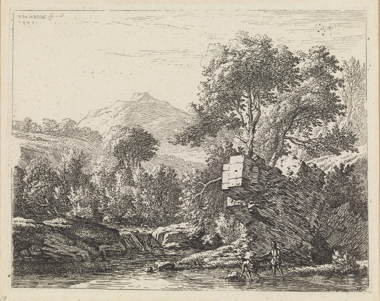 Two Men by a Stone in the Water by Karel Dujardin
