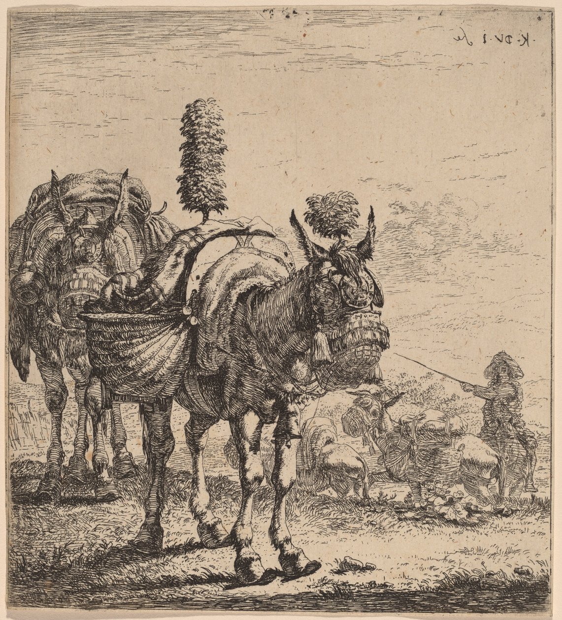 Two Mules by Karel Dujardin