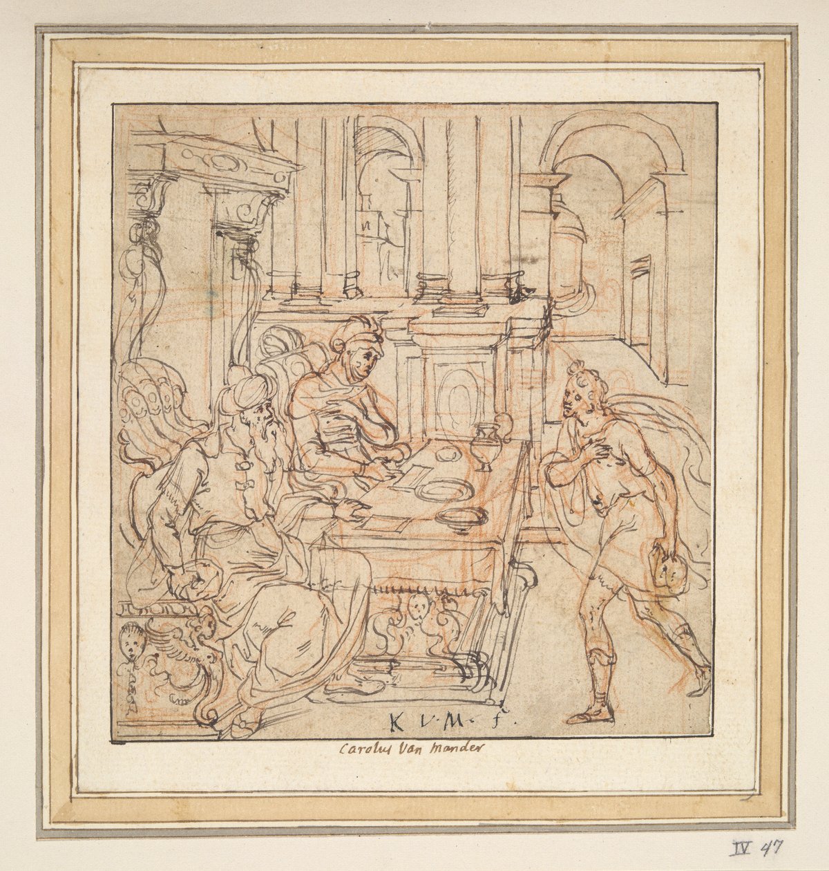 The Prodigal Son taking leave of his parents by Karel van Mander I