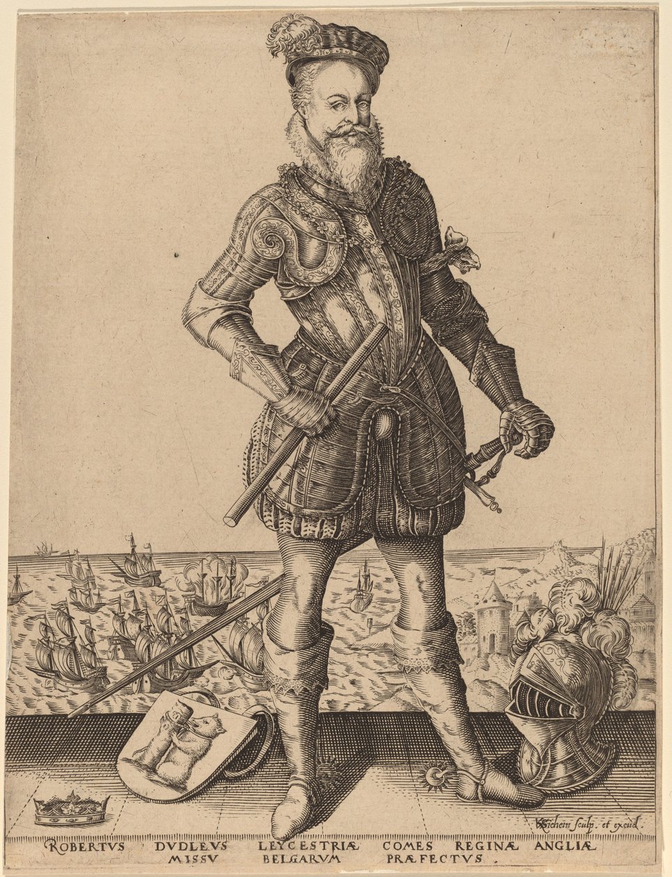 Robert Dudley, Earl of Leicester by Karel van Sichem after Christoffel