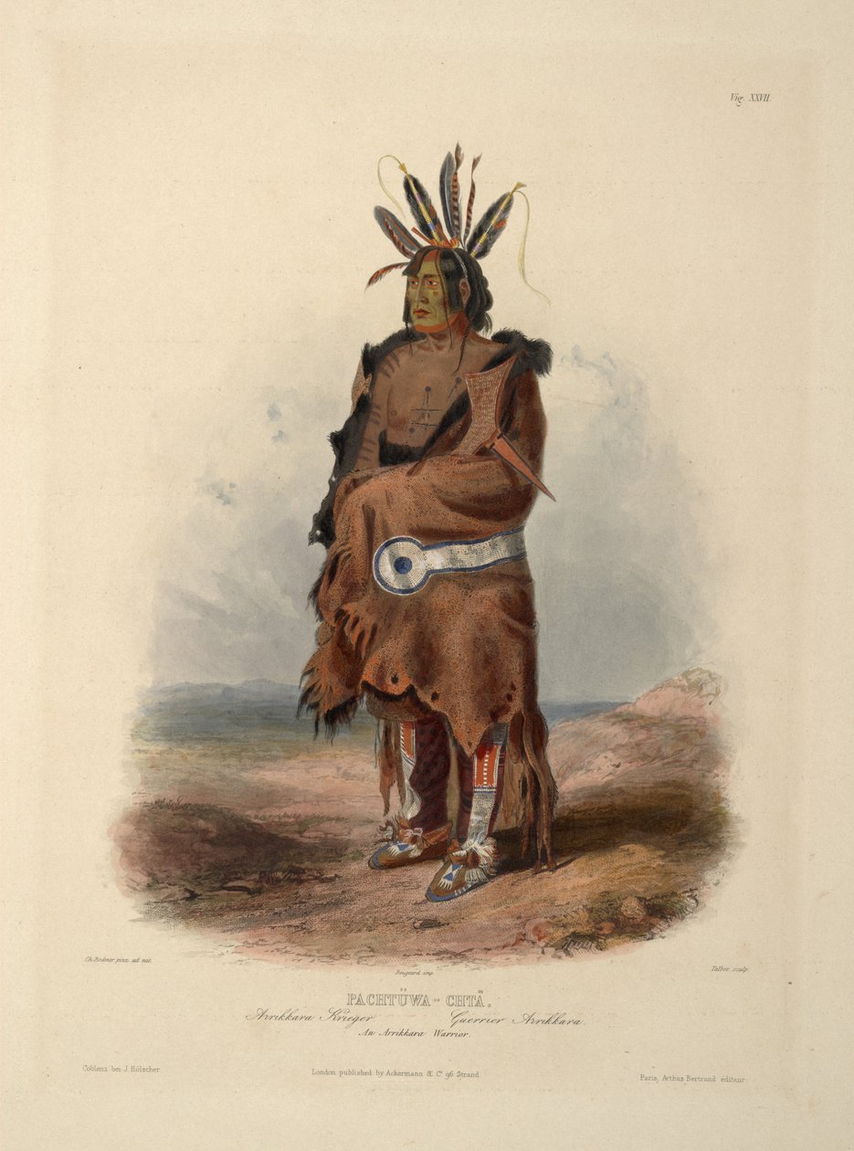 An Arikara Warrior by Karl Bodmer