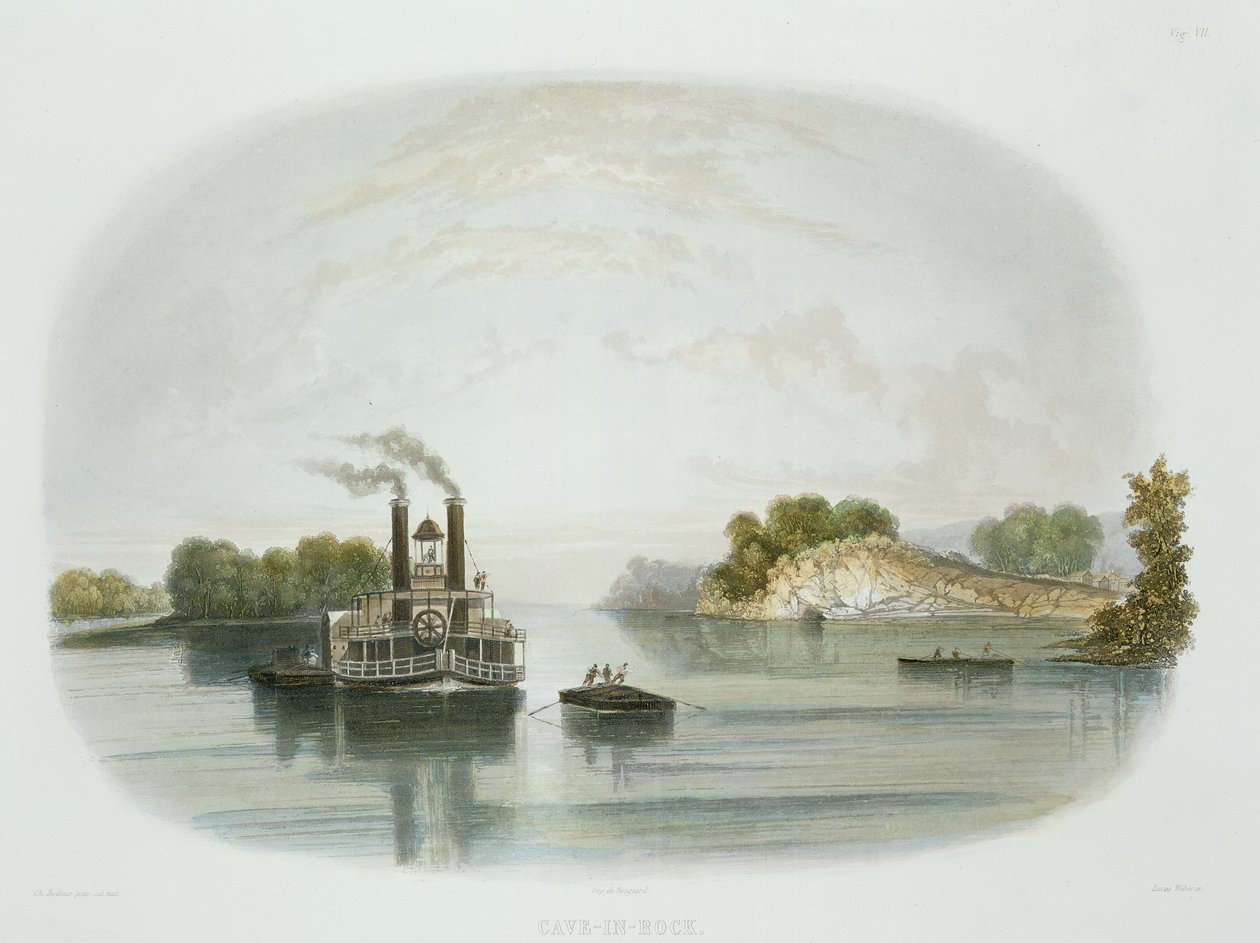 Cave-in-Rock, view on the Ohio, plate 7 from Volume 1 of 