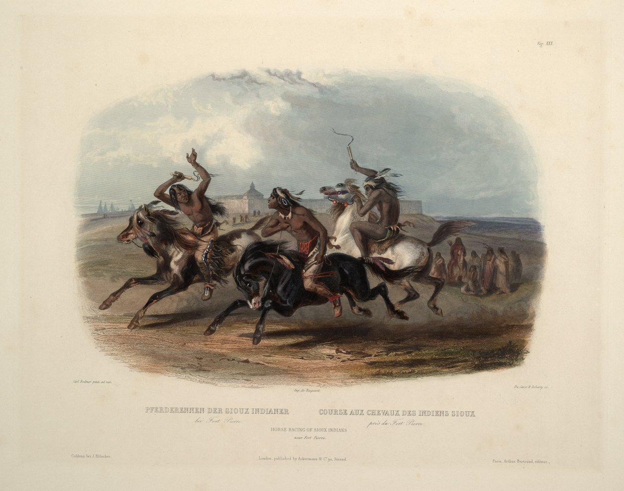 Horse Racing of the Sioux Indians by Karl Bodmer