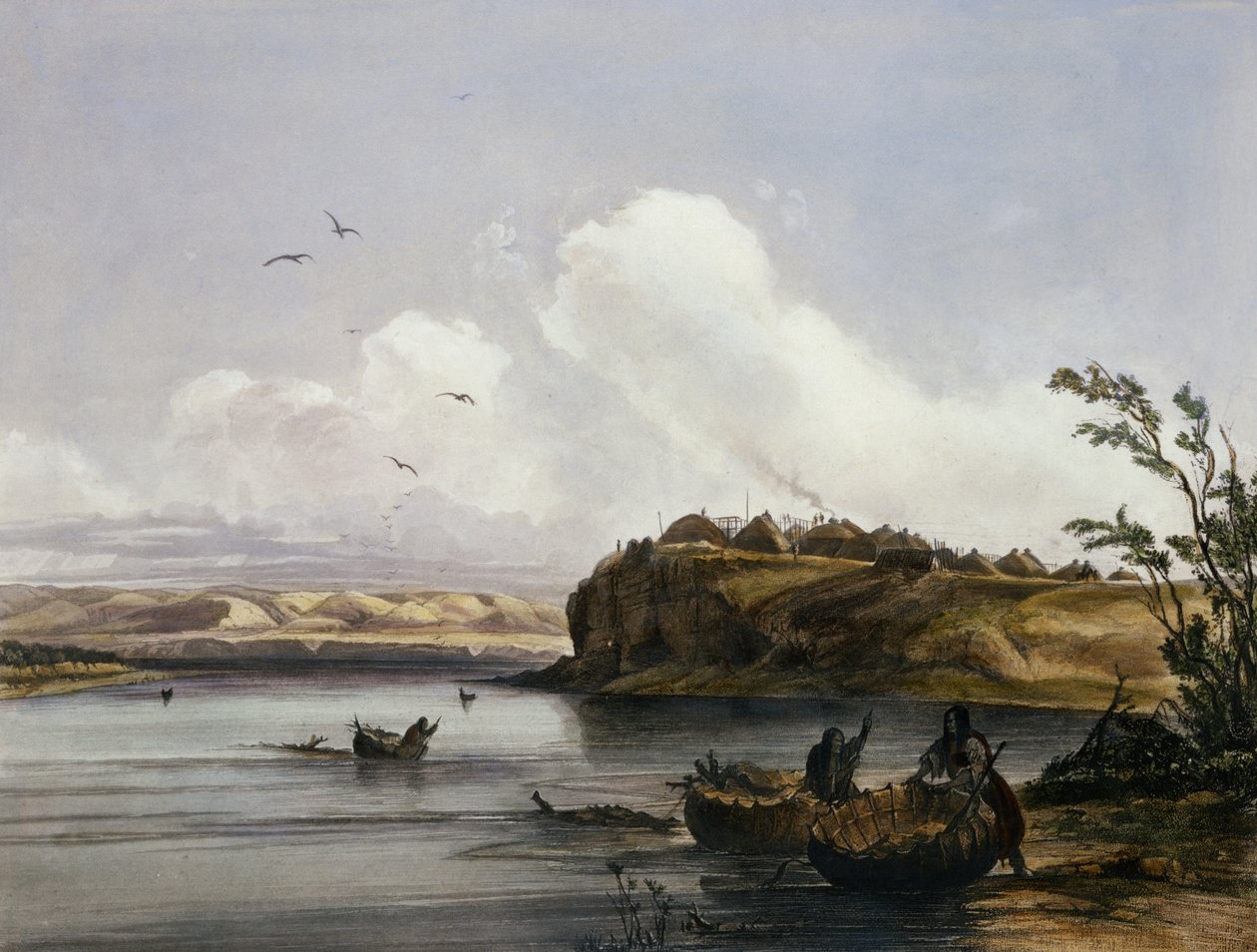 Mih-Tutta-Hankush, a Mandan Village, Plate 16 from Volume 2 of 