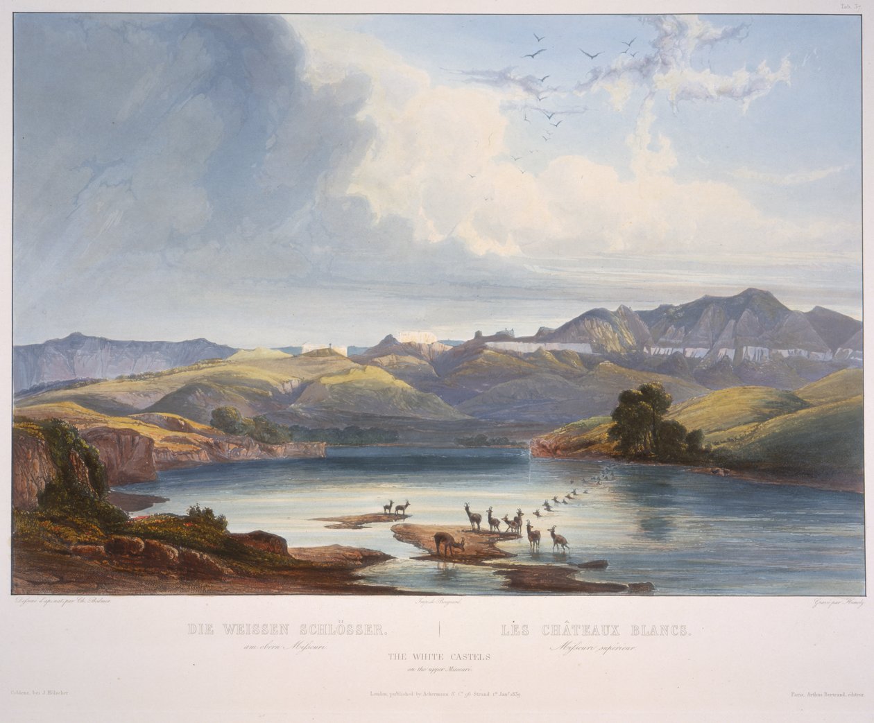 The White Castles on the Upper Missouri by Karl Bodmer