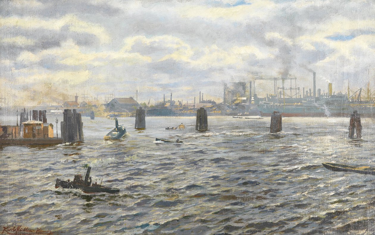Hamburg Harbor by Karl Josef Müller