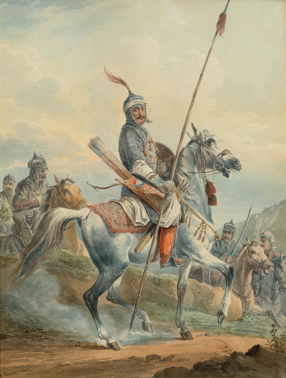Oriental Warriors on Horseback by Karl Kollman