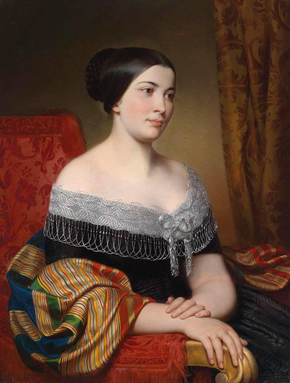 Portrait of a Lady and Portrait of a Man, in the Background the Roman Campagna by Karl von Blaas
