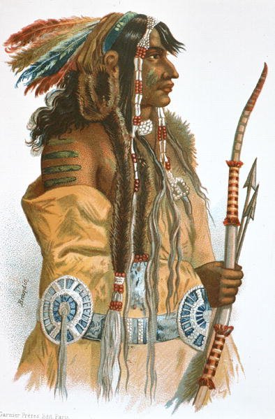 A Mandan Indian, c.1833-34 by Karl (after) Bodmer