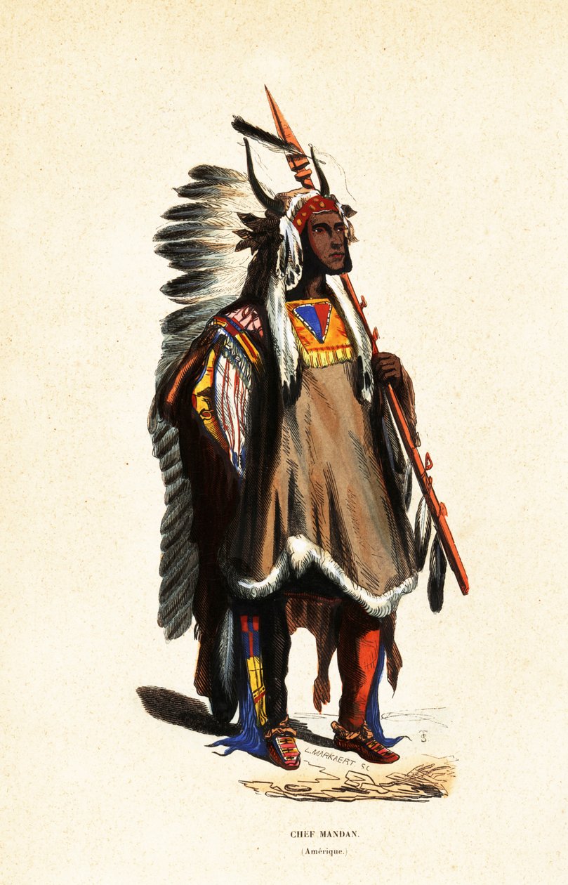 Mato-tope or Four Bears, Chief of the Mandan people by Karl (after) Bodmer