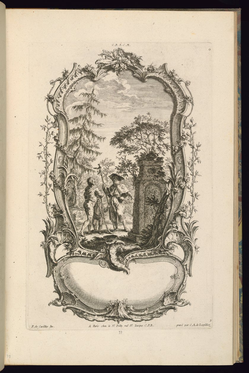 Design for a Cartouche with Large and Small Compartments by Karl Albert von Lespilliez