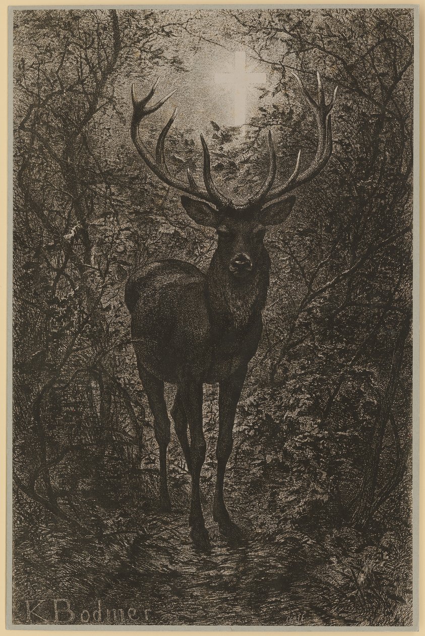 Hubertus Deer by Karl Bodmer