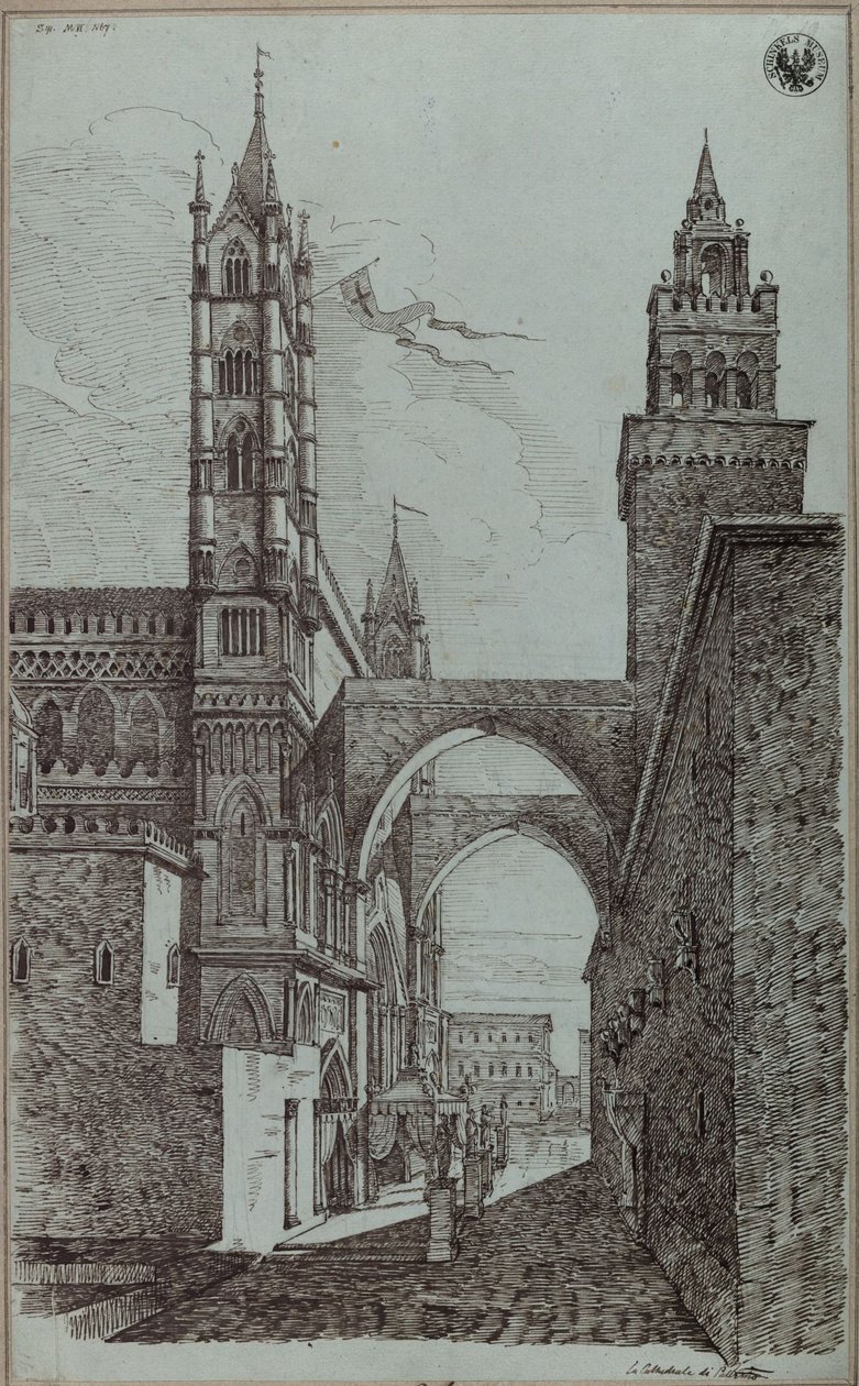 View of the Cathedral Church of Palermo by Karl Friedrich Schinkel