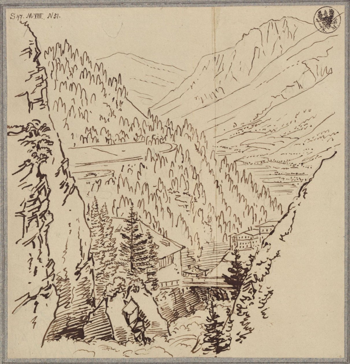 View in the Gastein Valley by Karl Friedrich Schinkel