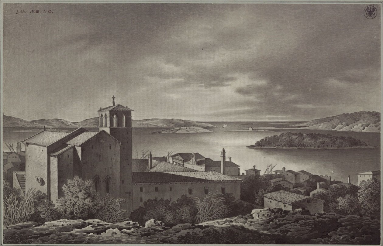 View of Pola and the Sea by Karl Friedrich Schinkel
