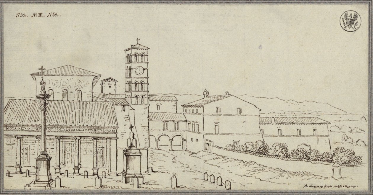 View of San Lorenzo fuori le mura in Rome by Karl Friedrich Schinkel