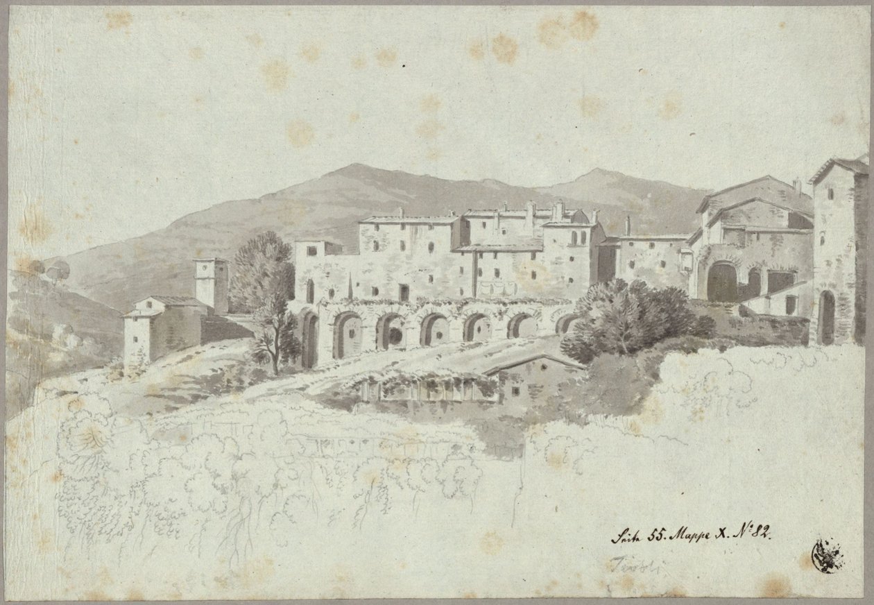 View of the Post-Antique Overbuilt Cryptoporticus at Piazza Domenico Tani in Tivoli by Karl Friedrich Schinkel