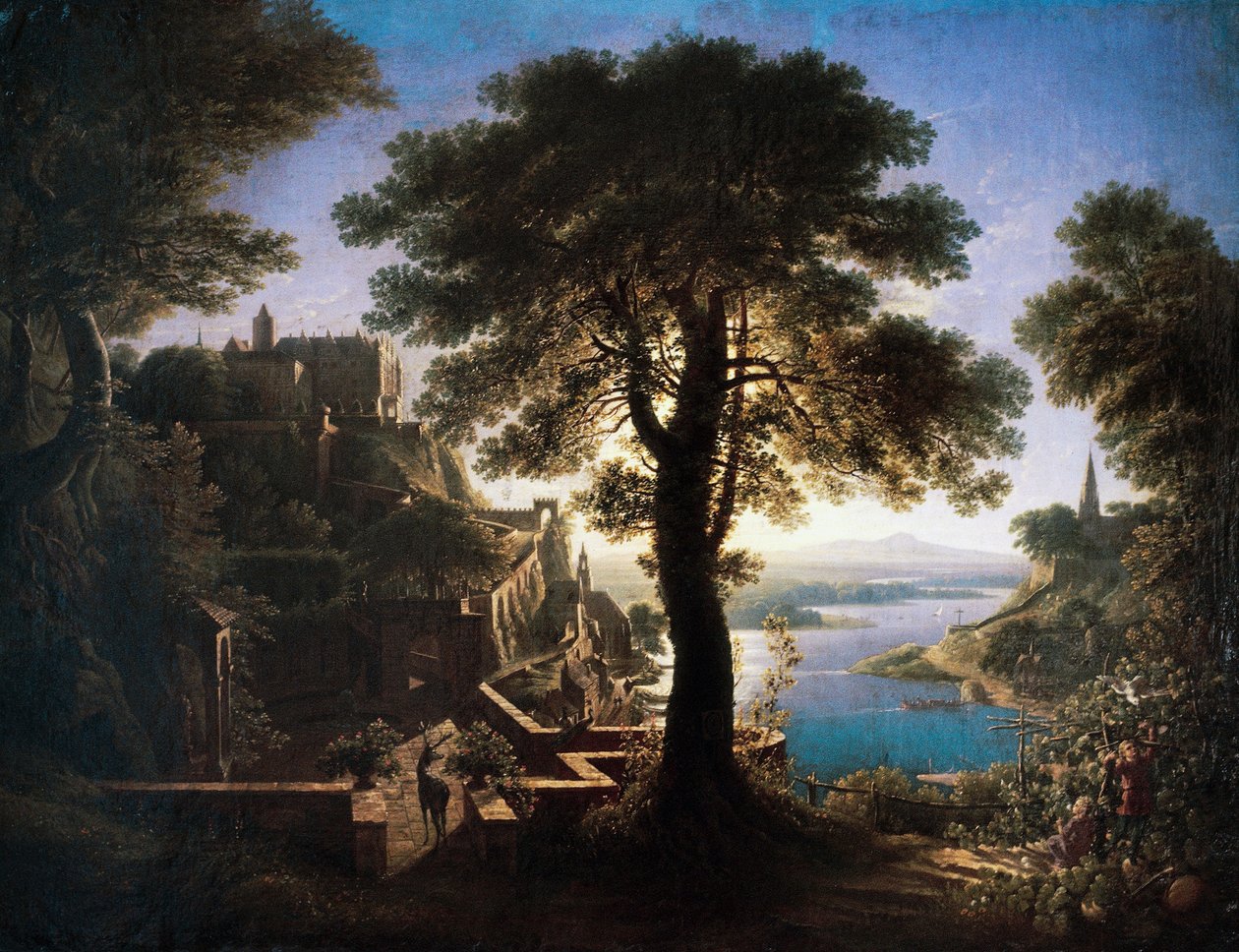 Castle by River by Karl Friedrich Schinkel