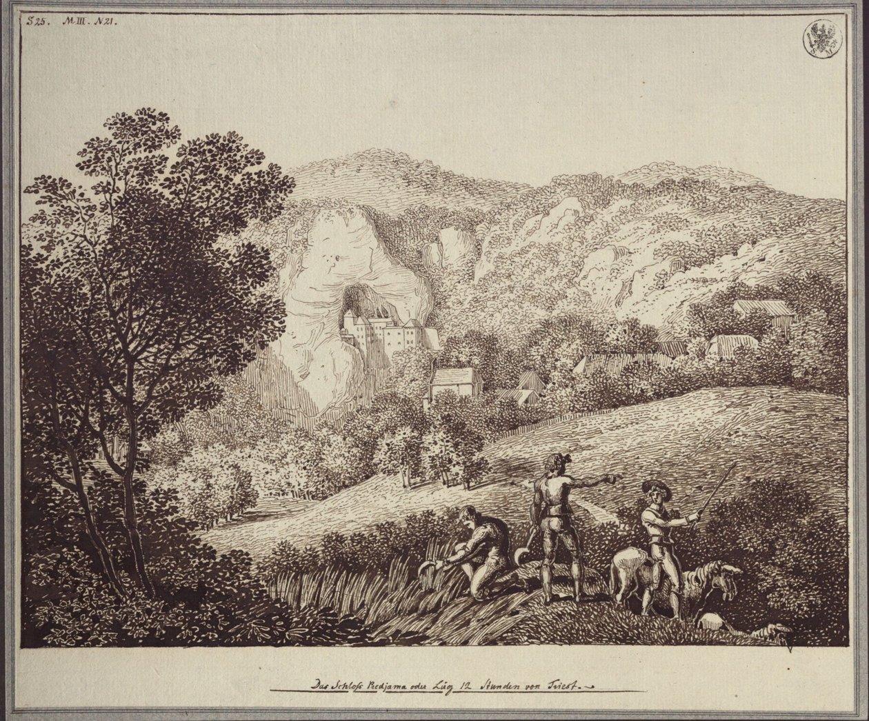 The Castle Lueg or Predjama 12 Hours from Trieste by Karl Friedrich Schinkel