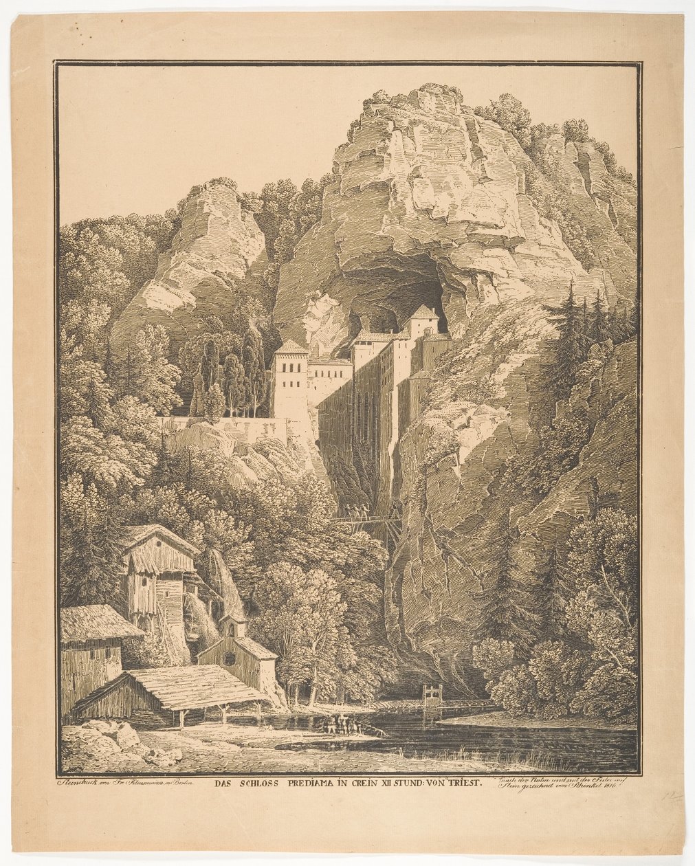Predjama Castle in Crein XII Hours from Trieste by Karl Friedrich Schinkel