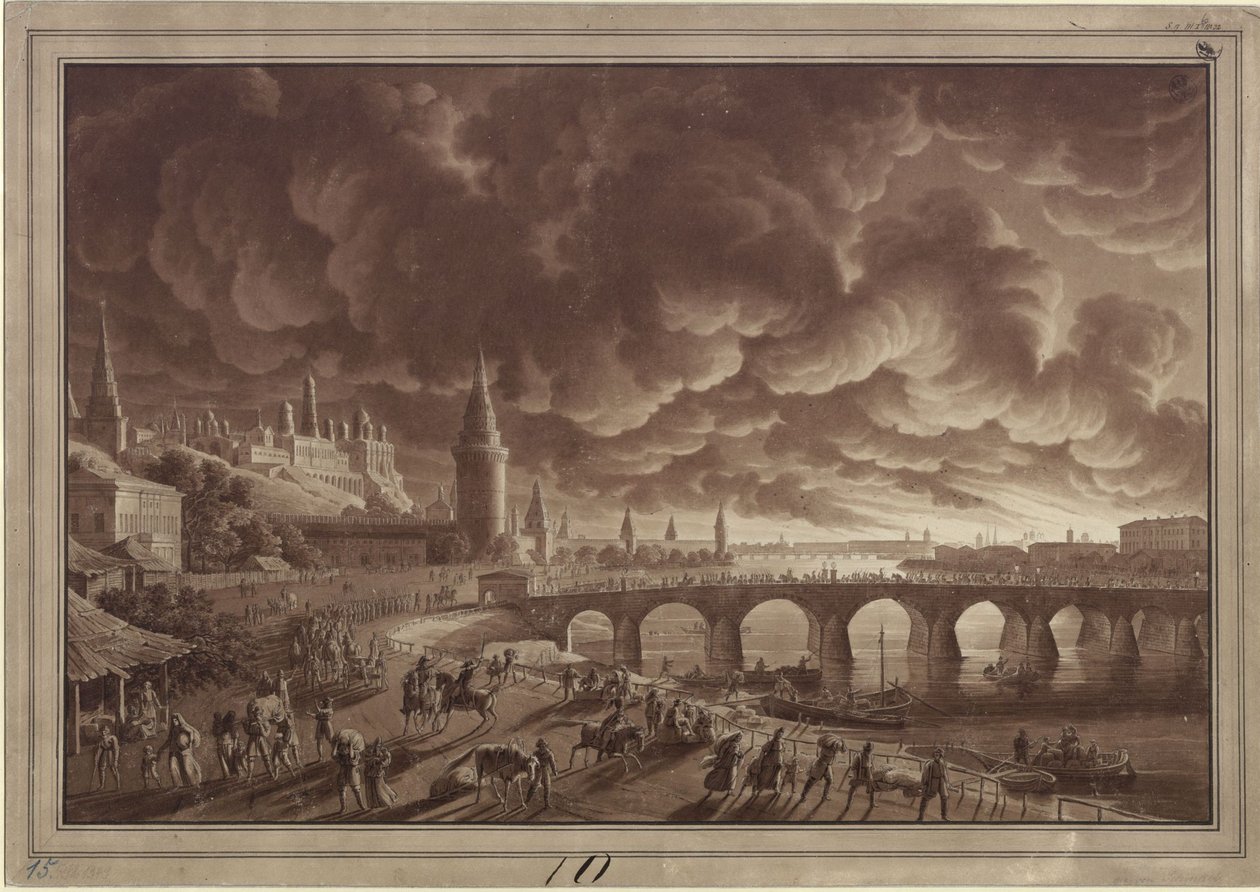 The Fire of Moscow by Karl Friedrich Schinkel