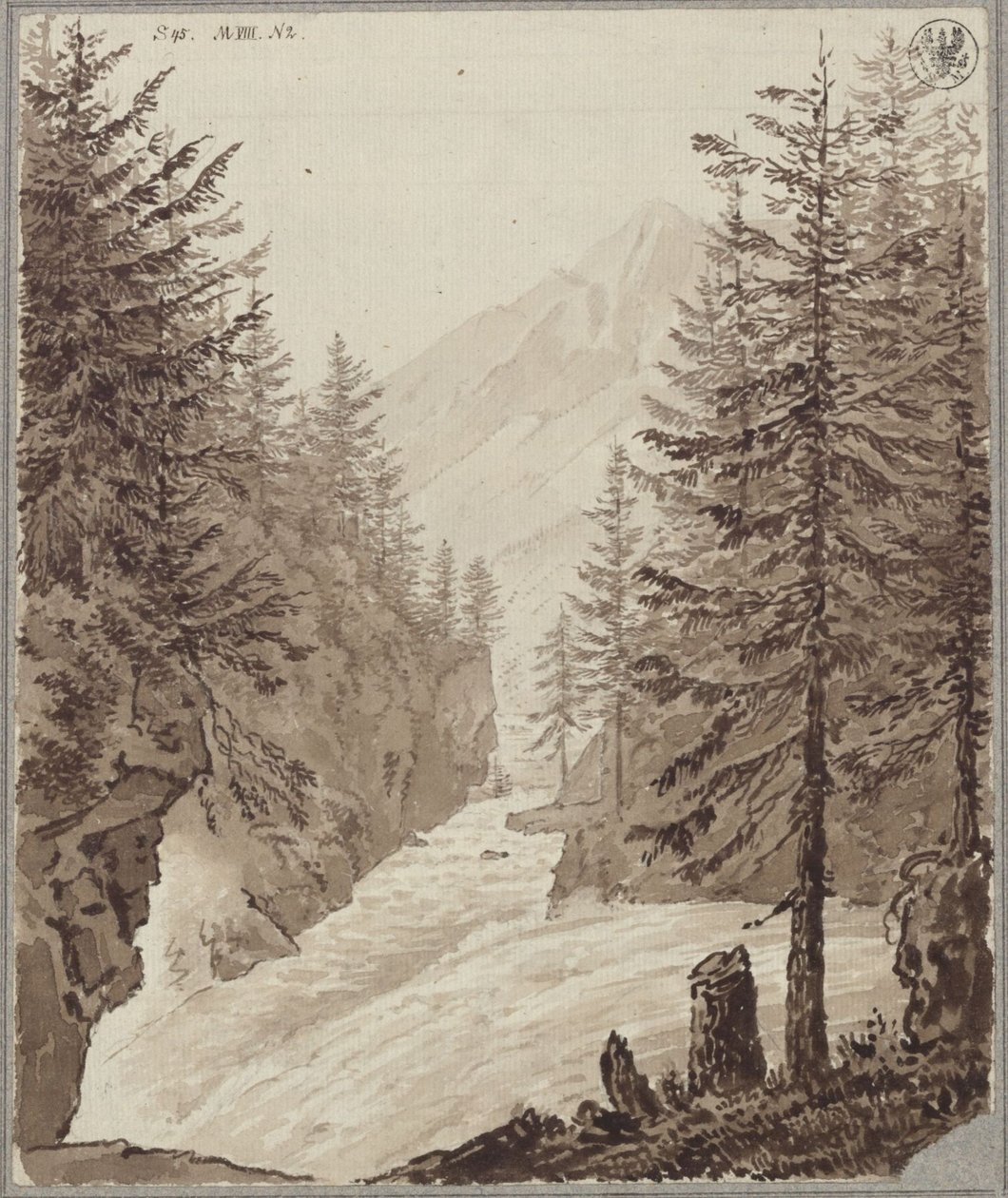 The Klamm Pass with the Gasteiner Ache near Lend in Salzburg by Karl Friedrich Schinkel