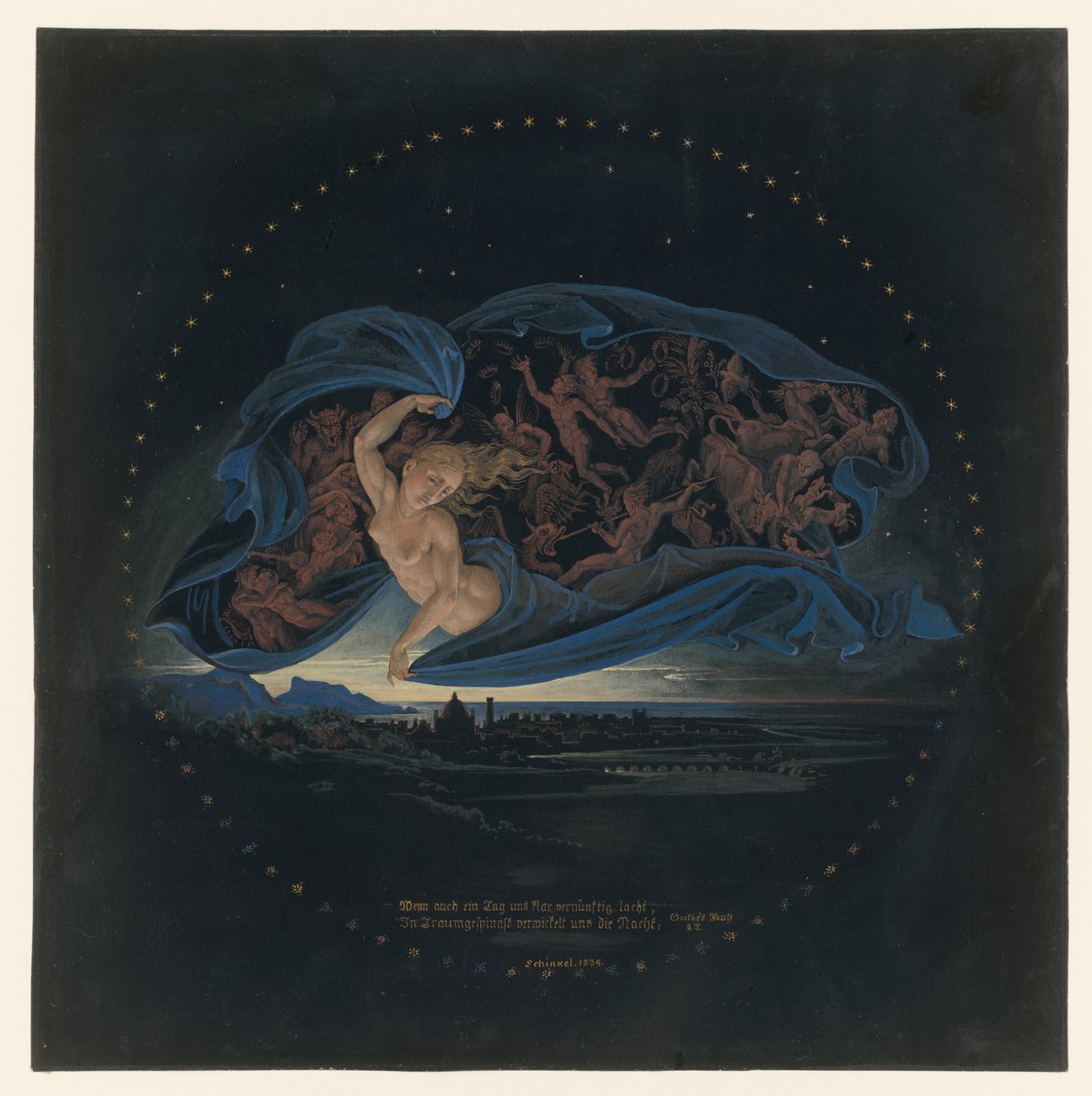 The Night Descends Over the Gulf of Naples by Karl Friedrich Schinkel