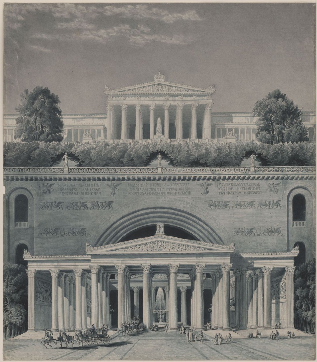 The Residence of a Prince. Castle Entrance by Karl Friedrich Schinkel