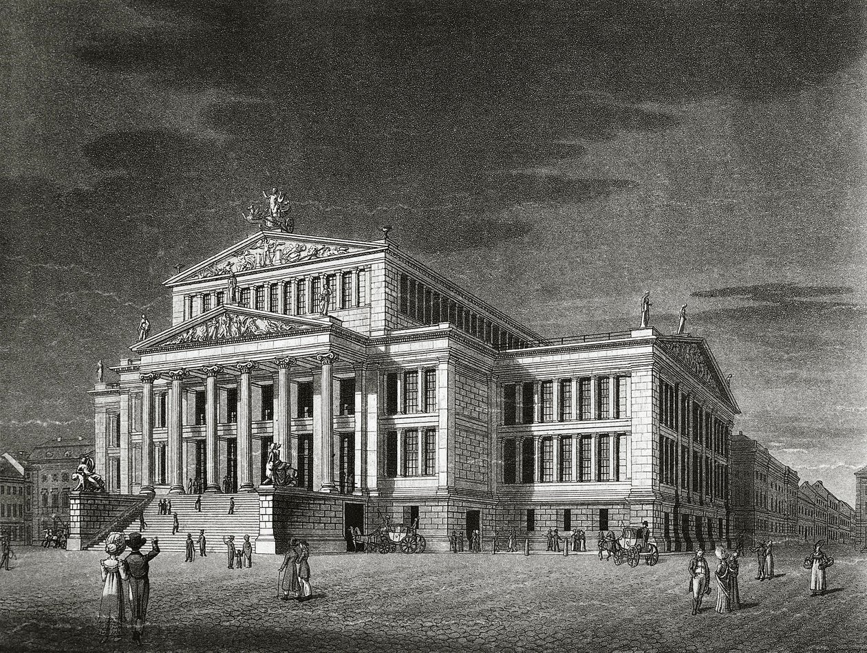 View of the Schauspielhaus (concert hall), engraving by Karl Friedrich Schinkels by Karl Friedrich Schinkel