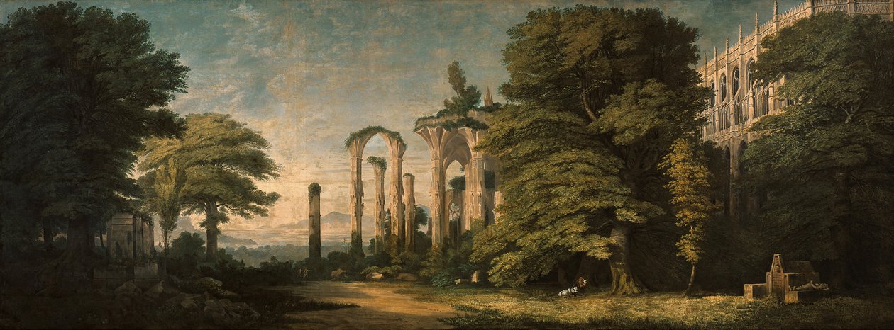 Gothic Monastery Ruin and Groups of Trees by Karl Friedrich Schinkel