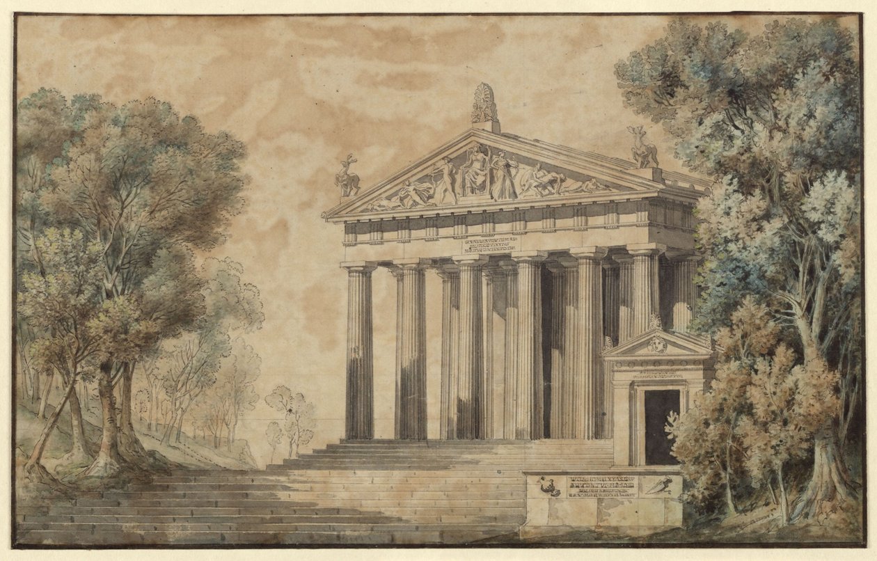 Iphigenia in Tauris. Play by Johann Wolfgang von Goethe. Design for a Decoration. Temple of Diana by Karl Friedrich Schinkel