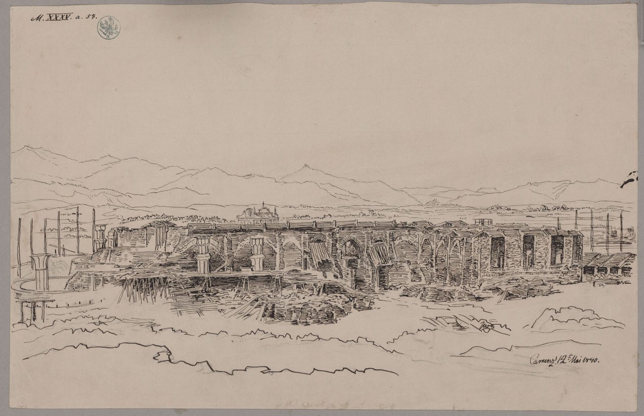 Kamenz. Castle. View of the Foundation by Karl Friedrich Schinkel