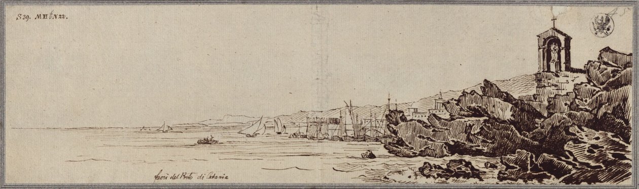 Lava Masses at the Port of Catania by Karl Friedrich Schinkel