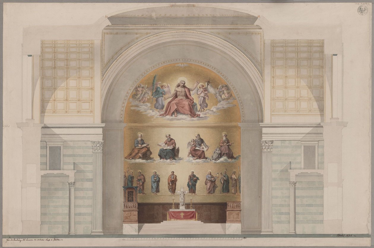 Potsdam. Nikolaikirche. Design for the Decoration of the Apse by Karl Friedrich Schinkel