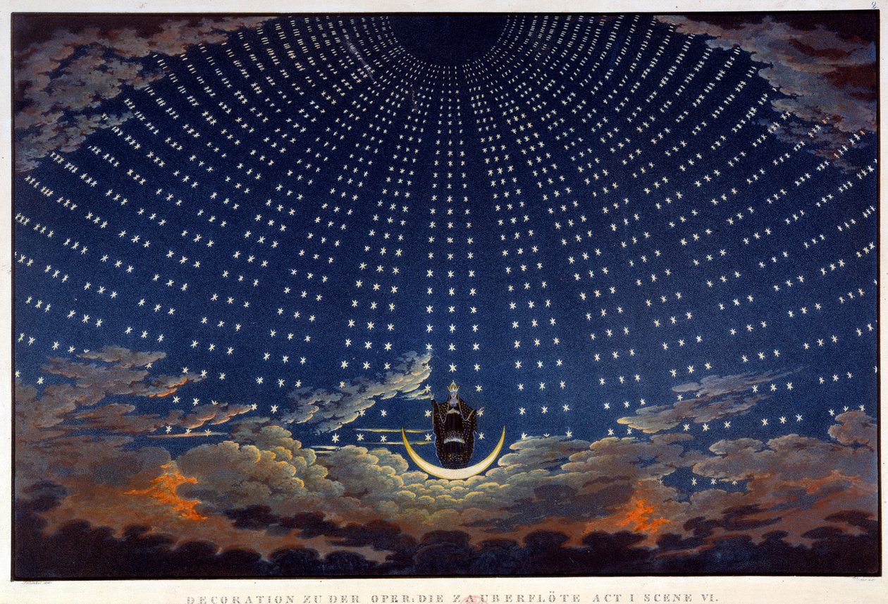 Scenography for The Magic Flute, Opera by Wolfgang Amadeus Mozart by Karl Friedrich Schinkel