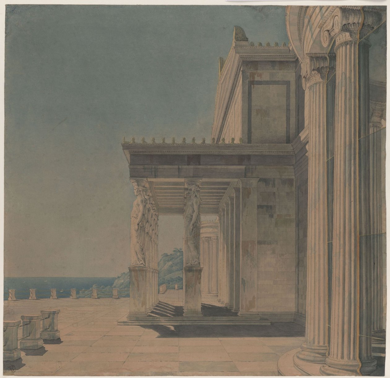Orianda Castle in Crimea. Antique Design. Column Hall by Karl Friedrich Schinkel