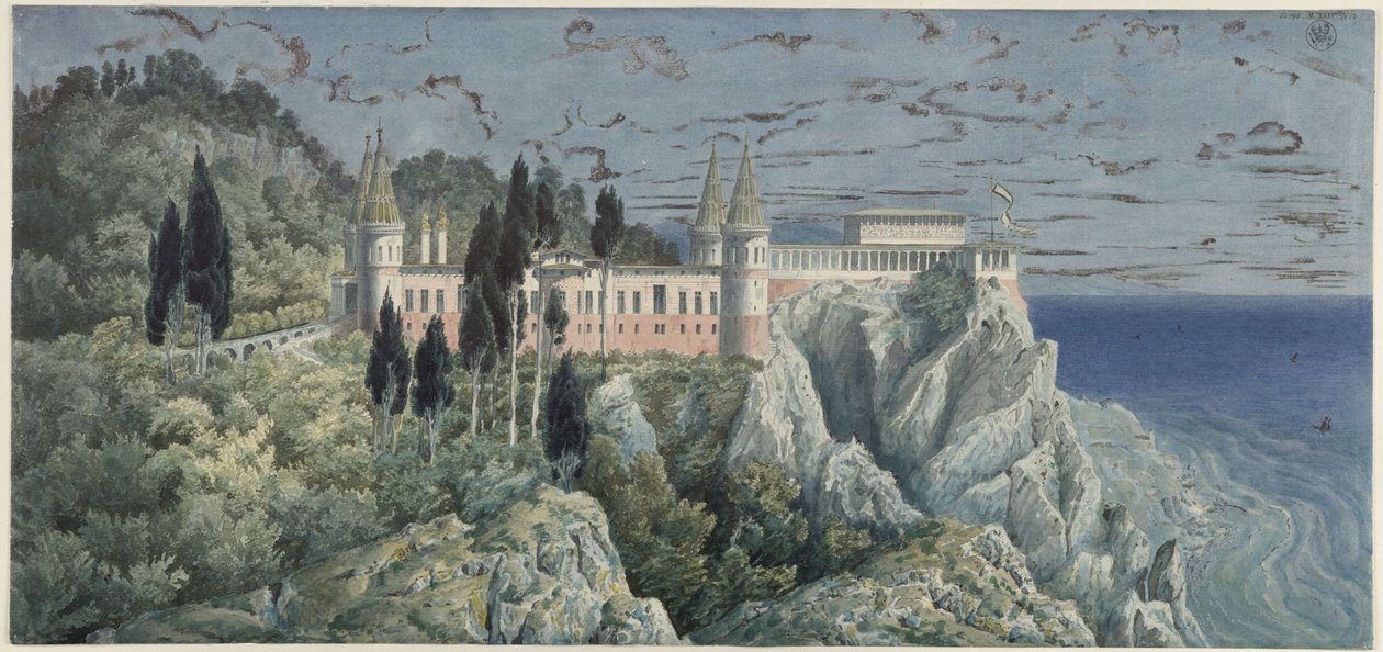 Orianda Palace in Crimea. Muscovite design. View by Karl Friedrich Schinkel