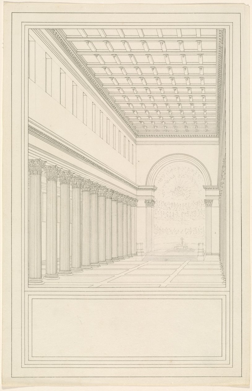 The Nave and Apse, without a Transept, of a Cathedral for Berlin by Karl Friedrich Schinkel