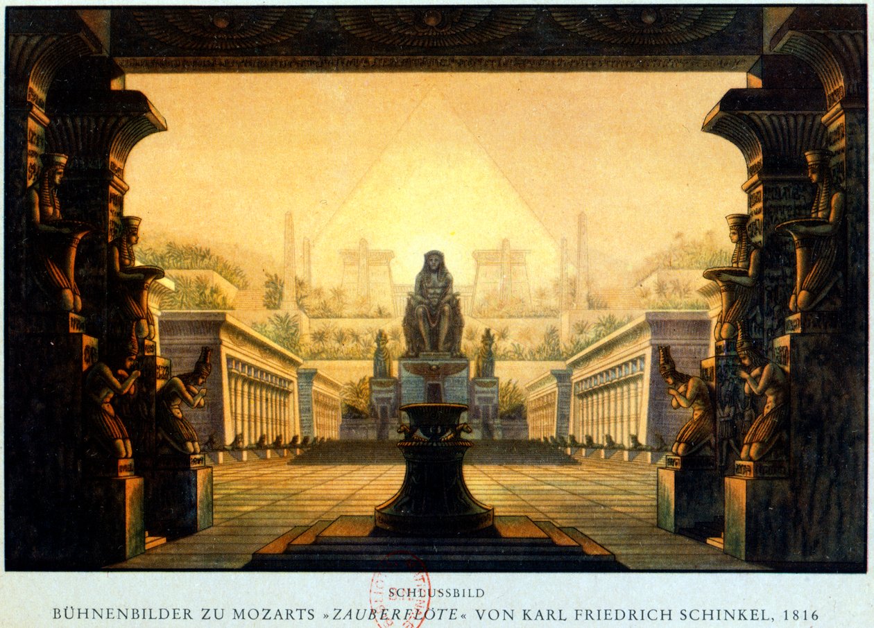 The courtyard of the temple of Isis and Osiris where Sarastro was High Priest by Karl Friedrich Schinkel