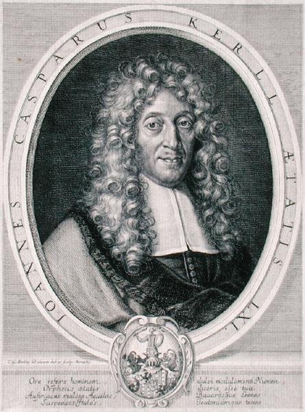 Johann Caspar Kerll (1627-93) (engraved by Monachy) by Karl Gustave (after) Amling