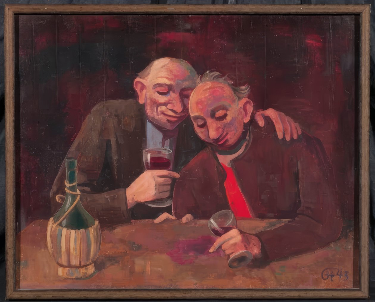 Two Men Drinking Chianti by Karl Hofer