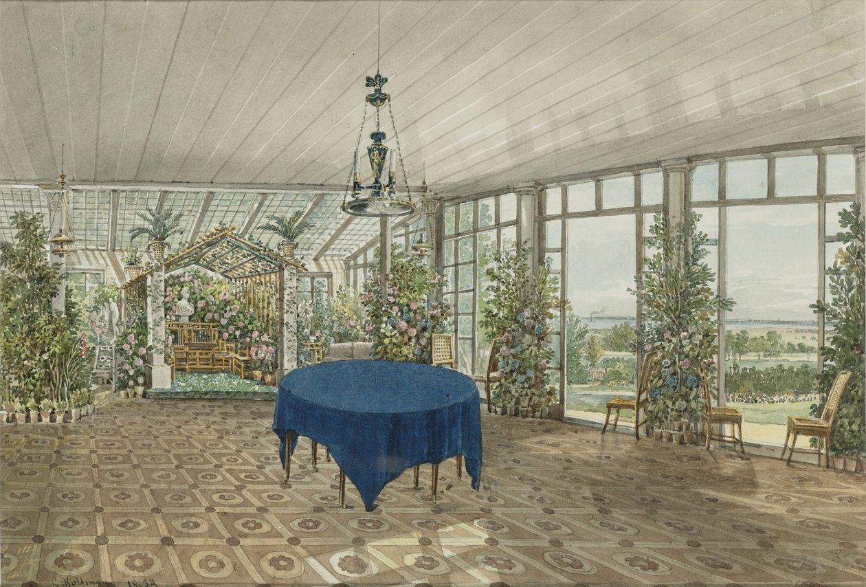 Winter Garden in the Pavlino Estate of Vielgorsky by Karl Ivanovich Kolmann