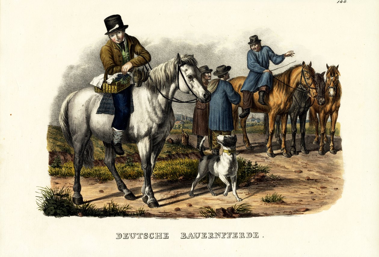 German Farm Horses by Karl Joseph Brodtmann