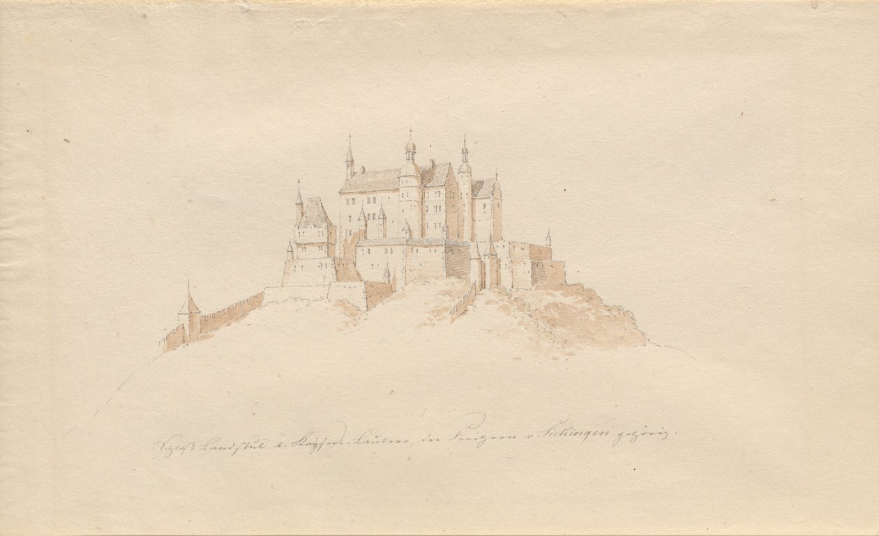 Schloss Landstuhl near Kaiserslautern, belonging to Prince von Sickingen by Karl Julius Von Leypold