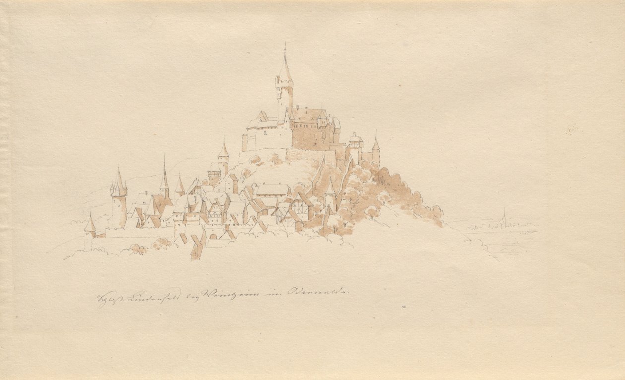 Lindenfels Castle near Weinheim in the Odenwald by Karl Julius Von Leypold