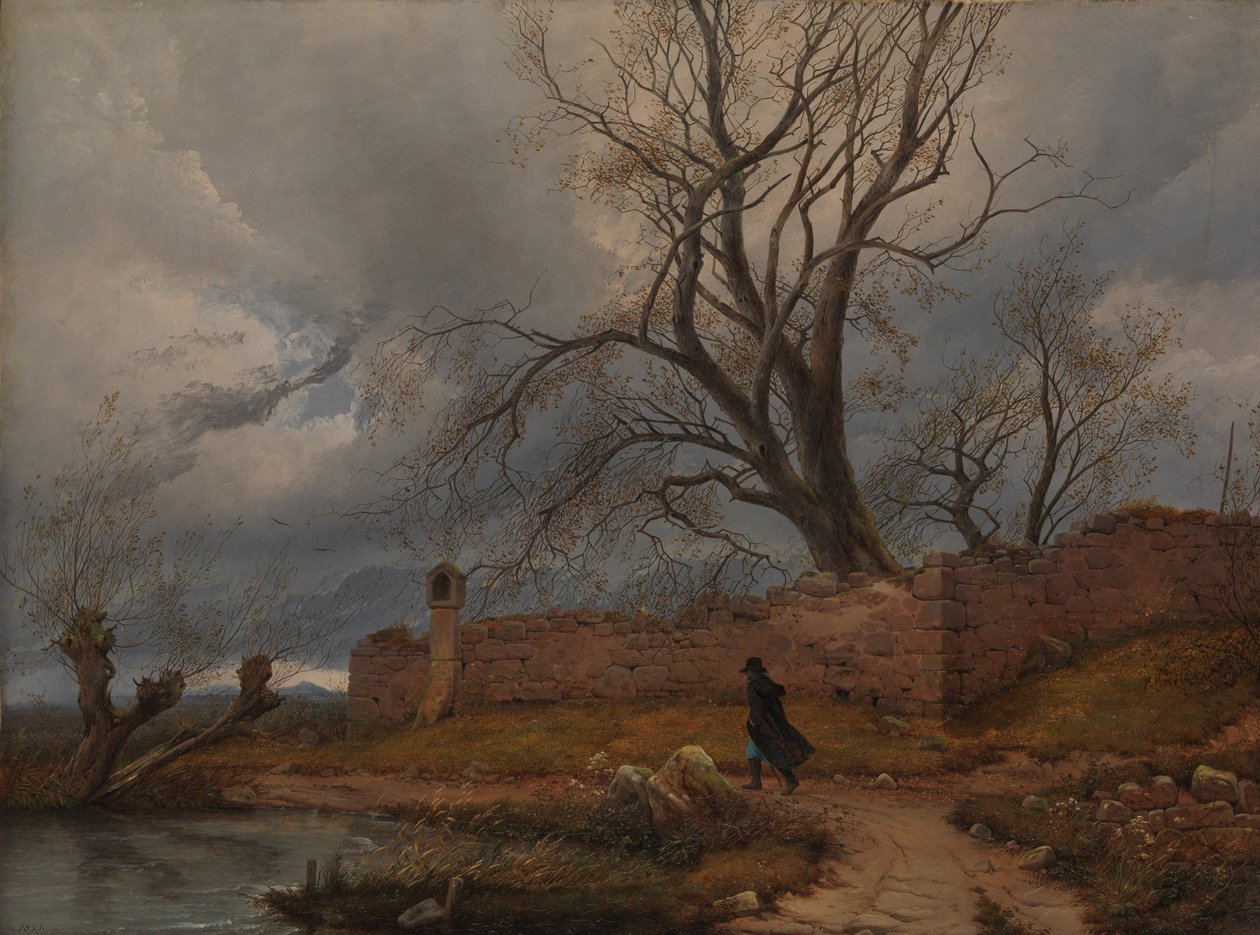 Wanderer in the Storm by Karl Julius Von Leypold