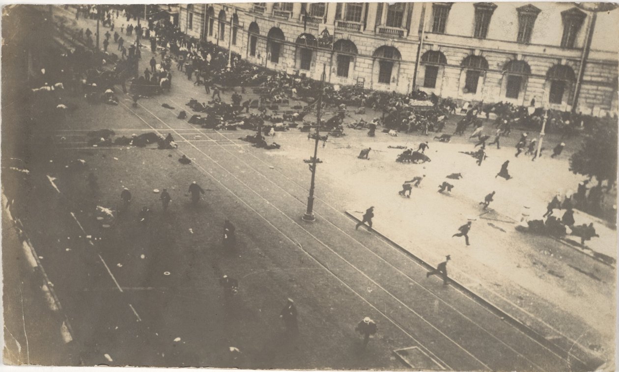 Government Troops Firing on Demonstrators, July 4, 1917 by Karl Karlovich Bulla