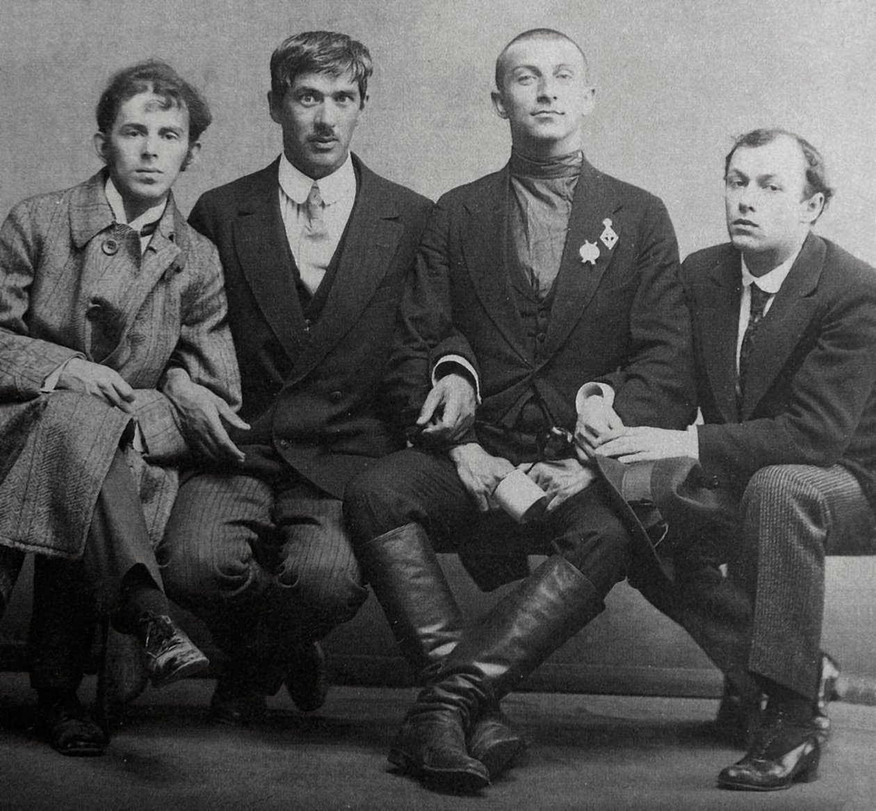 Osip Mandelstam, Korney Chukovsky, Benedikt Livshits and Yury Annenkov, 1914 by Karl Karlovich Bulla