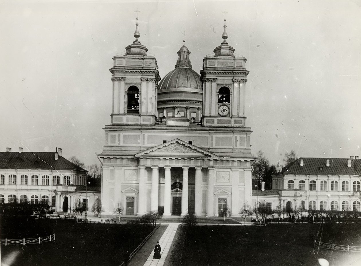 The Trinity Cathedral of the Saint Alexander Nevsky Lavra in Saint Petersburg by Karl Karlovich Bulla