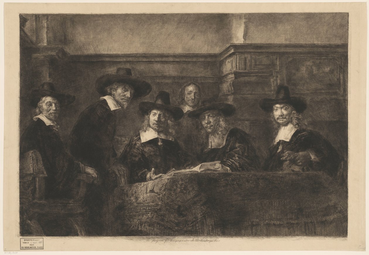 The Syndics, after Rembrandt by Karl Köpping